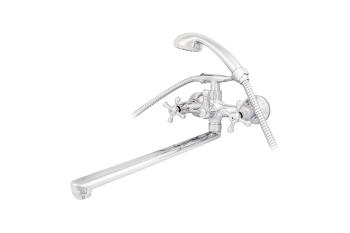 Смеситель для ванны МИКС ЭНД ФИКС 7401-03 Соффрон двуручный с L-изливом 350мм и аксессуарами