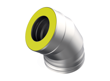 Сэндвич-отвод 135*, ф 300х400, AISI 439/Оц, 0,5мм/0,5мм, (К), удл=60мм