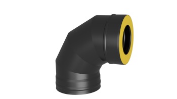 Сэндвич-отвод 90*, ф 120х200, AISI 439/439, 0,5мм/0,5мм, (К), удл=60мм (черный 1000)