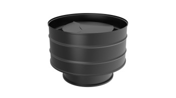 Оголовок с дефлектором, ф 250х350, AISI 439/439, 0,5мм/0,5мм, (К), h=320мм (черный 1000)