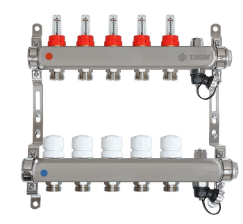 Коллекторная группа TAEN нерж/сталь 1x3/4x5 расходомеры/рег клапаны/ручн воздух с/п
