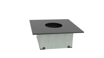 Декоративный ППУ КвХ огнеупорный, ф 260, AISI 439/Оц, 0,5мм/0,5мм (черный 1000)