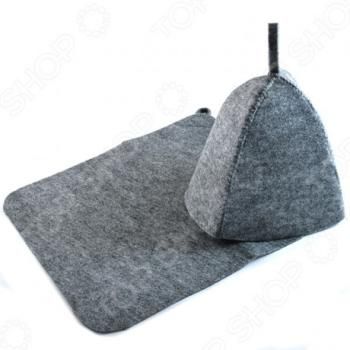 Набор для бани ТМ Бацькина баня Classic gray (шапка, коврик) С/П
