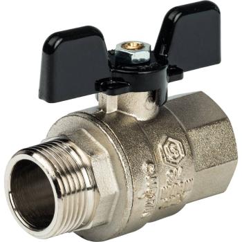 Кран шаровой полнопроходной STOUT ВР/НР ручка бабочка 3/4" с/п