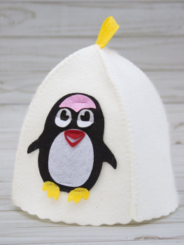 Шапка для бани детская Пингвинчик аппликац п/эфирн войлок НМ