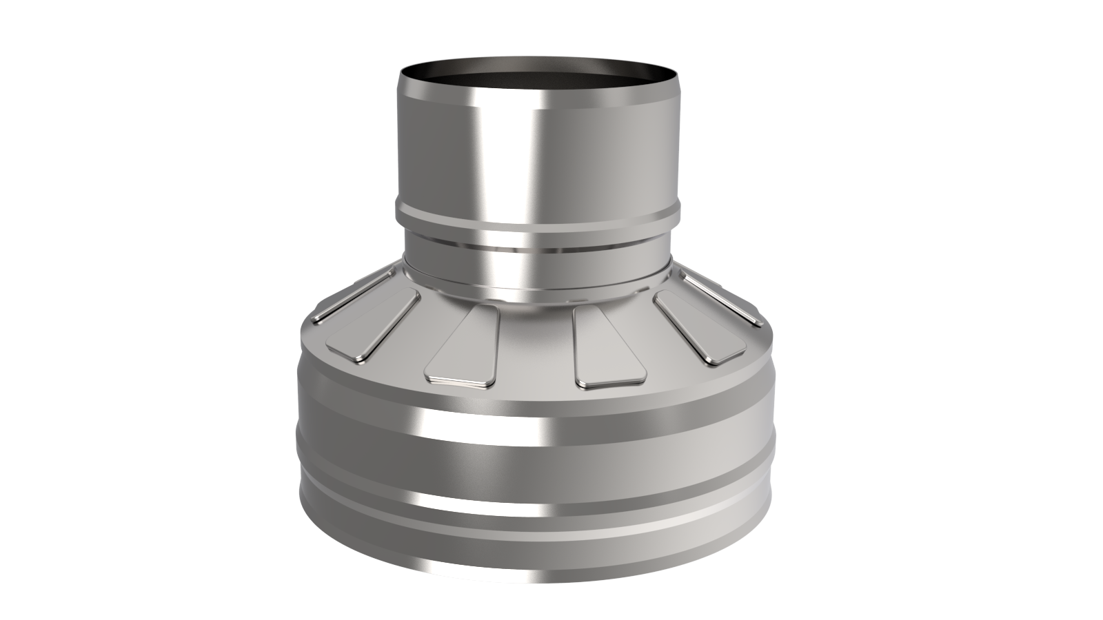 Оголовок-переход ф 115х200, AISI 439/439, 0,5мм/0,5мм, (К), тип-2