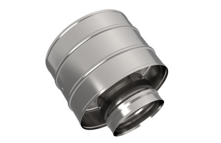 Зонт с дефлектором, ф  80, AISI 439/0,5мм, h=210мм