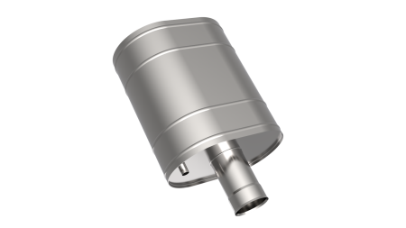 Бак на трубе для печи, 43л, ф 115, AISI 430/0,5мм, (штуцер 3/4")