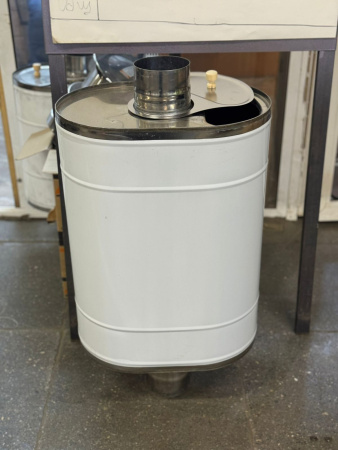 Бак на трубе для печи, 43л, ф 115, AISI 430/0,5мм, (штуцер 3/4")