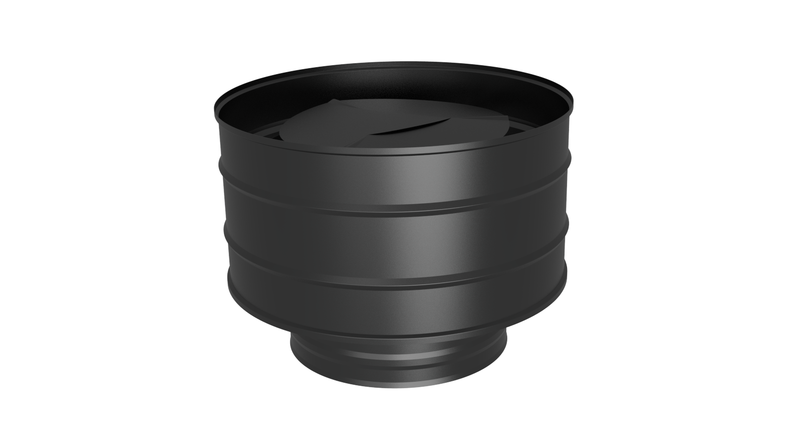 Оголовок с дефлектором, ф 115х200, AISI 439/439, 0,5мм/0,5мм, (К), h=230мм, тип-2 (черный 1000)