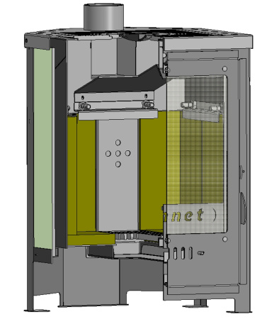 Печь-Камин Kennet Гермес с плитой угловой 7 кВт М25