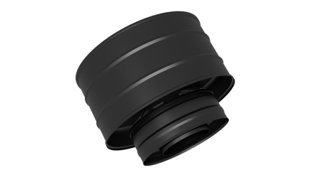 Оголовок с дефлектором, ф 115х200, AISI 439/439, 0,5мм/0,5мм, (К), h=230мм, тип-2 (черный 1000)