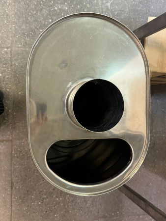 Бак на трубе для печи, 43л, ф 115, AISI 430/0,5мм, (штуцер 3/4")