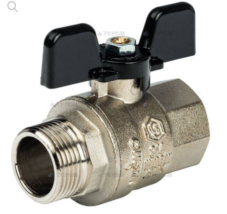 Кран шаровой полнопроходной STOUT ВР/НР ручка бабочка 3/4" с/п