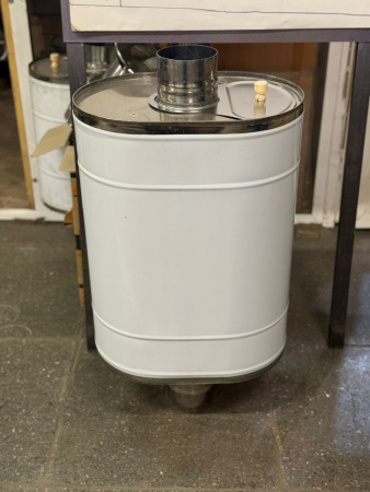 Бак на трубе для печи, 43л, ф 115, AISI 430/0,5мм, (штуцер 3/4")