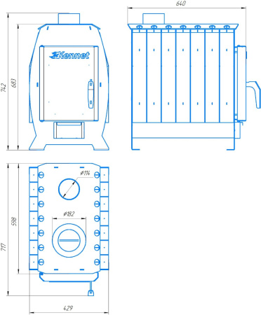 Печь отопительная Kennet Ария 100 (без стекла)